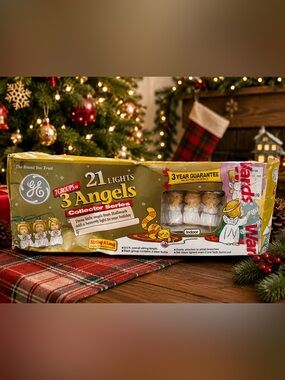 Hallmark Vintage 3 Angels Collector Series String Lights - Gold and White